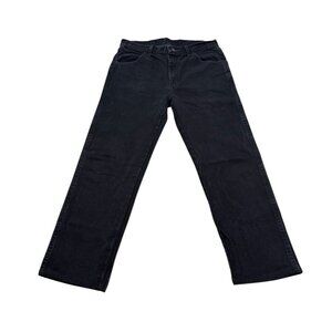 Vintage Rustler Black Denim Jeans 32x28 Y2K Straight Leg Workwear